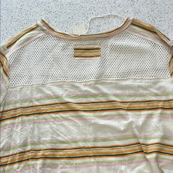 NWT Free People Striped Mesh Panel Top - Picture 9 of 9